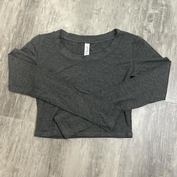 Cropped Long Sleeve TShirt Gray Size Small - Picture 1 of 4